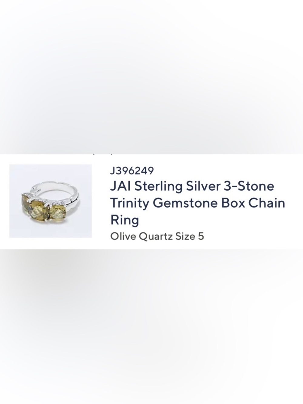Jai by John Hardy Olive Quartz 3 Stone Cocktail Ring - Picture 5 of 5